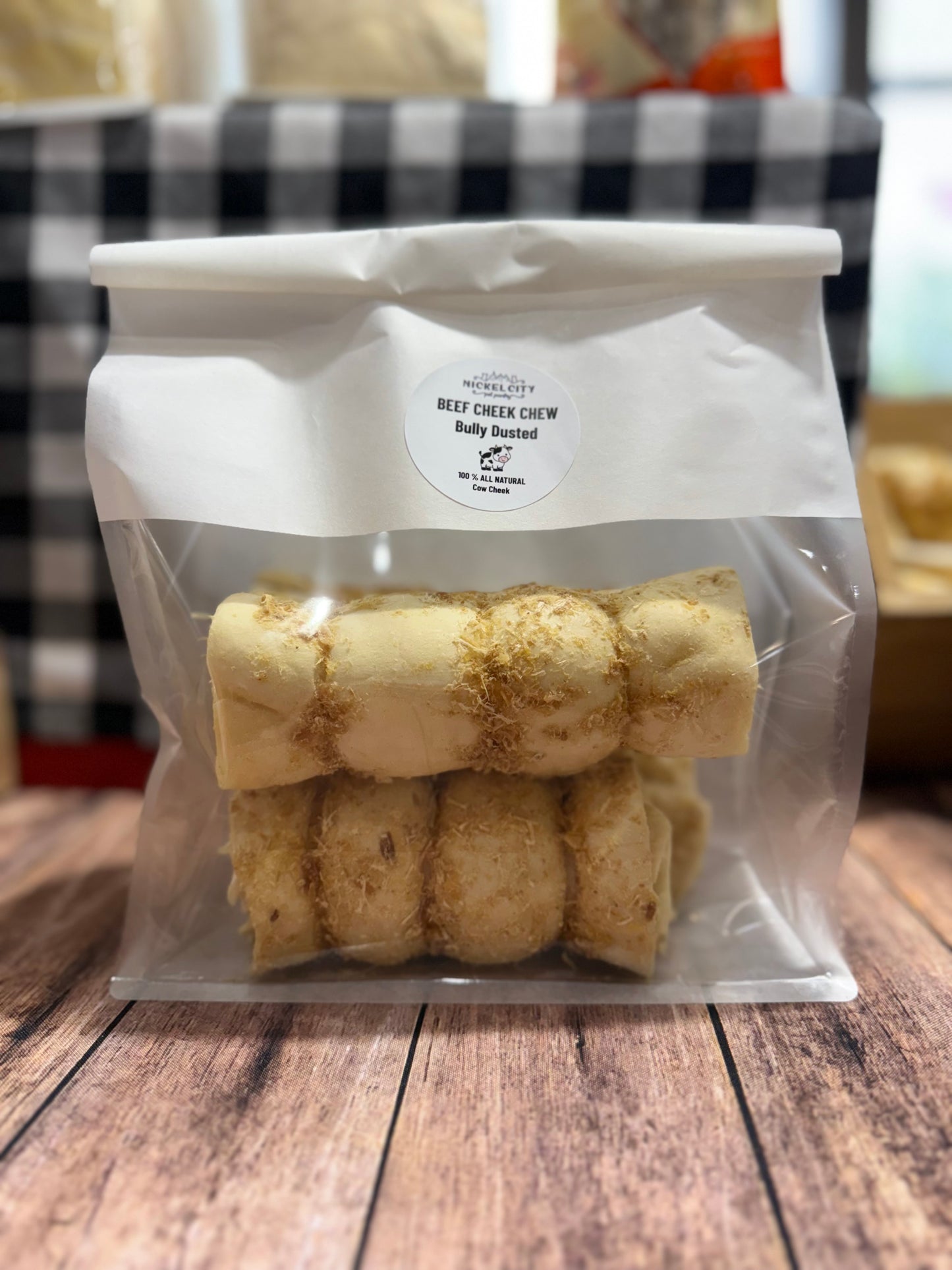 Beef Cheek Roll with Bully Dust - SMALL - Nickel City Pet Pantry