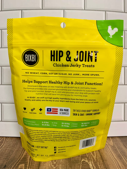 Back of bag of BIXBI Hip & Joint Chicken Jerky Treats - Nickel City Pet Pantry